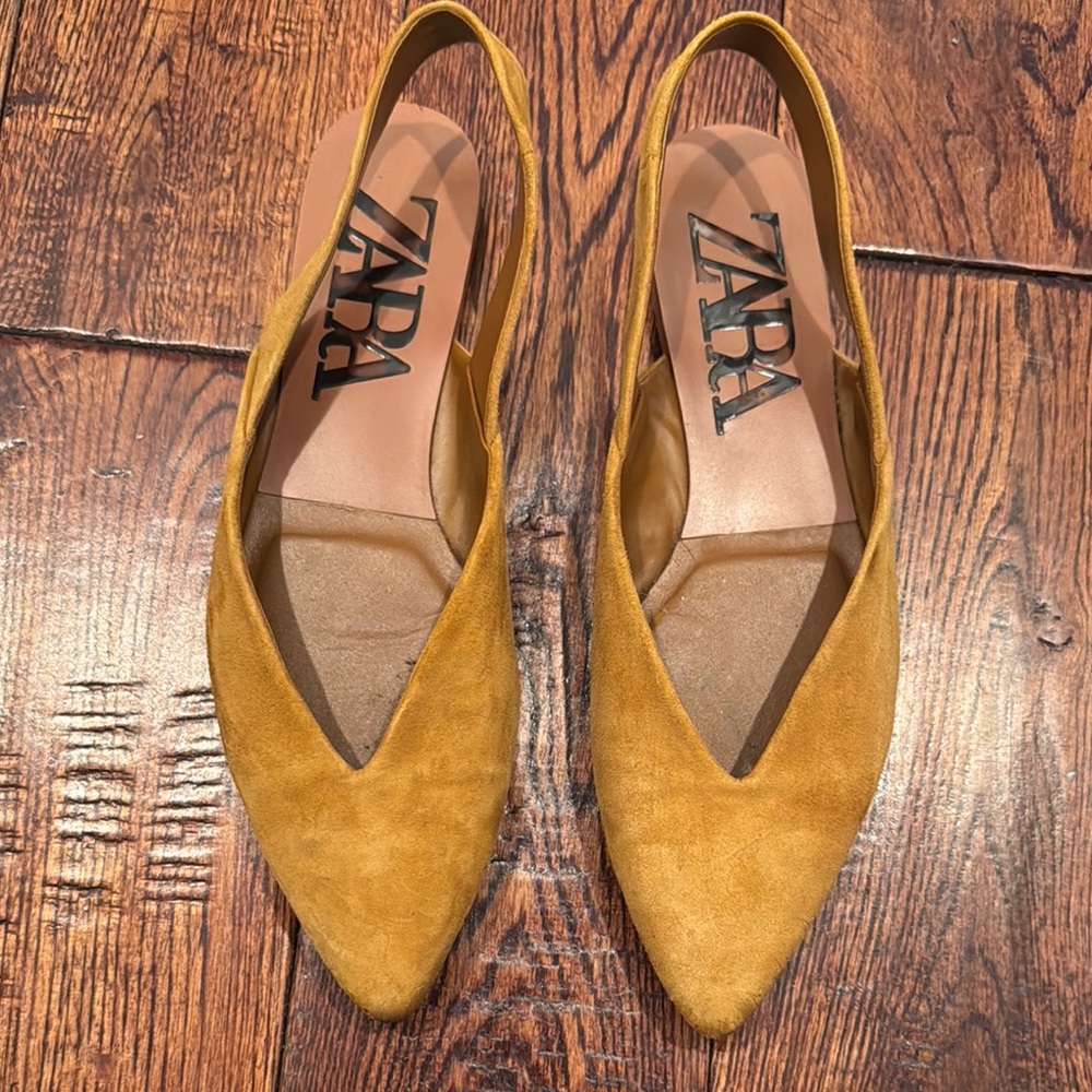 Zara Women's Mustard Slingback Flats